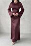 Back Drawstring Hijab Evening Dress - 3