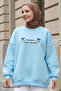 Bow Lettering Processing Baby Blue Sweat