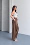 Women's tencel fabric high waist loose leg elastic waist loose pants - 5