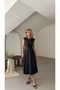 Leather Midi Length Sleeveless Special Occasion Casual Women's Dress