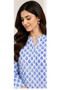 Women’s Blue Leaf Print 2-Piece Suit - 2