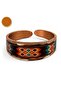 Black Silver Geometric Thin Copper Ring, Hand-Embroidered Adjustable Model