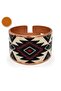 Multicolor mandala chunky copper ring, adjustable