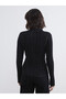 Esvab • Modern & Distinctive Stand Collar Shiny Look Women's Knitwear Sweater - 5