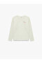 Cotton Long Sleeve Crew Neck T-Shirt with Dog Print on the Back - 6