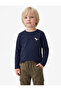 Dinosaur Embroidery Long Sleeve Crew Neck Cotton T-Shirt