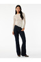 Asymmetrical Crew Neck Lace Detailed Long Sleeve T-Shirt - 2