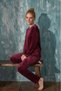 Luxury Velvet French Velvet Text Detailed Pajama Set - 4