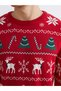 Rmz Gi̇yi̇m Farkiyla Zero Roba Yaka Christmas Themed Men's Knitwear Sweater - 4
