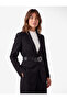Belted Wide Collar Long Sleeve Blazer Jacket - 2