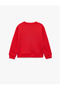 Teddy Bear Printed Hooded Crew Neck Long Sleeve Sweatshirt - 3