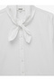Buttoned Scarf Collar Tie Long Sleeve Shirt - 7