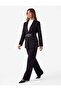 Belted Wide Collar Long Sleeve Blazer Jacket - 3