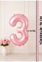 76 cm Pink 3 Number Foil Balloons 1 Piece Large Size Birthday Party Decoration - 2