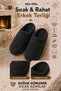Embroidered Velvet Men's Closed Front Winter Slippers Daily Indoor Slippers Dowry Bohça