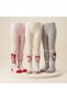 80% Cotton Girls' 3-Pack'Fashion Icon' Cotton Pantyhose Set with Girl Figures