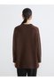 Alita City Lcw Modest Brown Knitwear Plain Oversize Women's Tunic with a Difference - 4