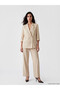 Two Mt Shop Quality Lcw Vision Ecru Linen Blend Striped Loose & Baggy Women's Blazer Jacket - 2