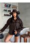 Women's Cashmere Short Trench Coat with Stand Collar and Belted Short Cashmere Coat - 6