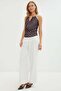 Polka Dot Satin Blouse with Neck Accessory - 4