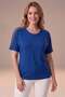 Casual Modal T-Shirt with Transparent Sleeves and Stone Detailing - 2