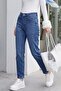 High Waist Straight Leg Jeans with Pockets -Indigo - 3