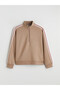 Vizyon New Season Mock Neck Striped Detail Women's Zippered Sweatshirt - 5