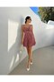 Red Patterned String Strap Chest P Cut-Out Detail Mini Dress 582077 - 3