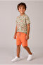 Boy's Two-Tshit Combed Cotton Shorts Set Orange - 5
