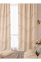 Tassel Detailed Organic 100% Cotton Buldan Background Curtain Single Panel - 2