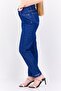Women Mom Fit Solid No Stretch Jeans, Blue - 2