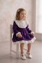 Purple Velvet Neckline Skirt and Sleeve Lace Baby Girl Dress-Lia - 5