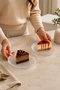Venice Cake Plate Upright Plate - 6-Piece Glass Presentation Plate Cake Cookie Cake Catering Serving Plate-16 cm - 2