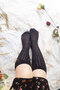 Women's Knee-Length Fishnet Socks with Ribbon Detail - 4