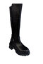 Yldz-52675-1 Women's Genuine Leather Long Boots Black - 2