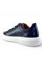 100% Genuine Leather Men's Sneaker Daily Comfortable Shoes - Ultra Comfortable Non-Slip Eva Sole - Dark Blue - 3