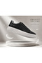 Gre0065-2 Genuine Leather High White Eva Sole Does Not Smell Black Sneakers Shoes