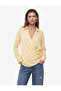 Long Sleeve Lace-Up Draped Double-Breasted Oversize Satin Shirt - 3