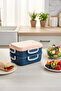 2-Tier Aurora Stainless Steel Leakproof Lunch Box - Lunch Box Navy Blue - 7
