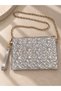 Women's Clutch Bag with Chain Strap Hand and Shoulder Bag with Star Pattern - Pink - White - Black - Smoked