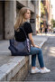 Carla Large Size Bag with Scarf and Mini Wallet (Navy Blue) - 4