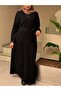Selanik fabric basic belted long dress - 2