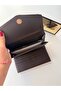 Women's Brown Multi-Compartment Snap Fastener Zipper Card Holder Compartment Leather Look Long Wallet - 3