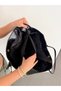 Women's Shiny Black Large Volume Faux Leather Shoulder and Shoulder Bag with Magnetic Closure Daily Tote Bag - 2