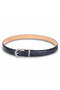 Bloom in Still Women's Genuine Leather Belt - Navy Plain - 3