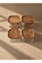 6-Piece Square Acacia Vacuum Lid Borosilicate Glass Breakfast Set - 2