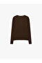 Sandy Fabric Long Sleeve Slim Fit Knot Detailed V-Neck T-Shirt - 6