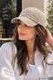 Cream Unisex Vintage Hat Adjustable Vintage Plain Hat - 3