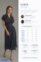 Polka Dot Shirt Dress Short Sleeve Belted Front Buttoned Navy Blue White Midi Dress - 8