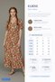Floral Pattern Maxi Dress V-Neck Short Sleeve Front Button Mustard Orange Summer Dress - 8